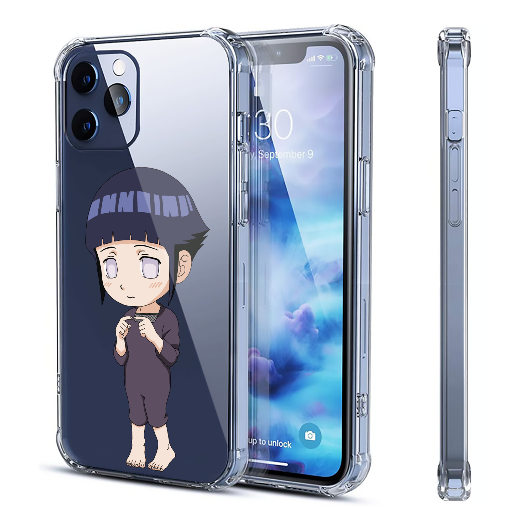 （画像用） NARUTO -ナルト- 日向ヒナタ Hyūga Hinata 【iPhone 12シリーズ対応】透明スマホケース（クリアソフトケース）